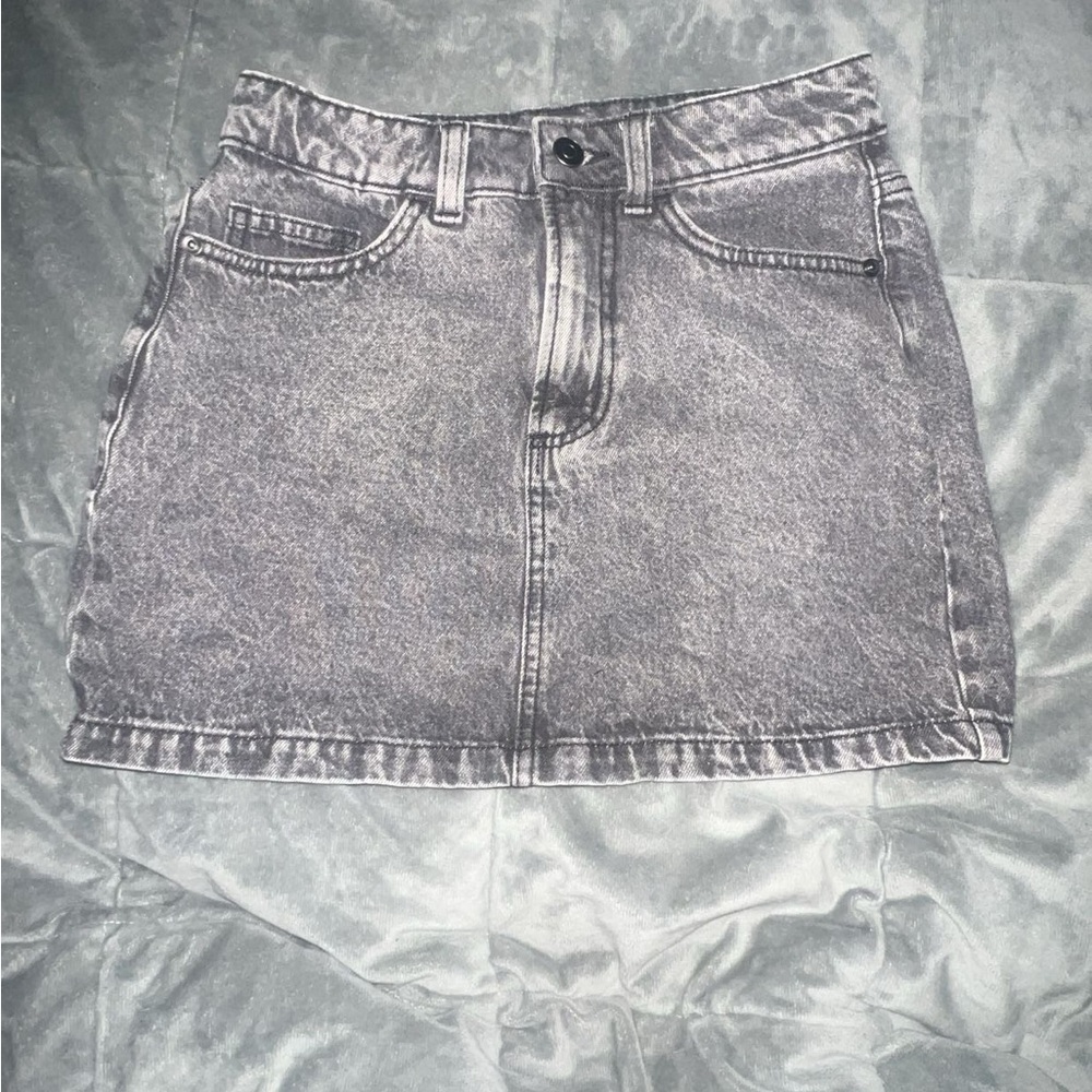 Gray Denim Skirt